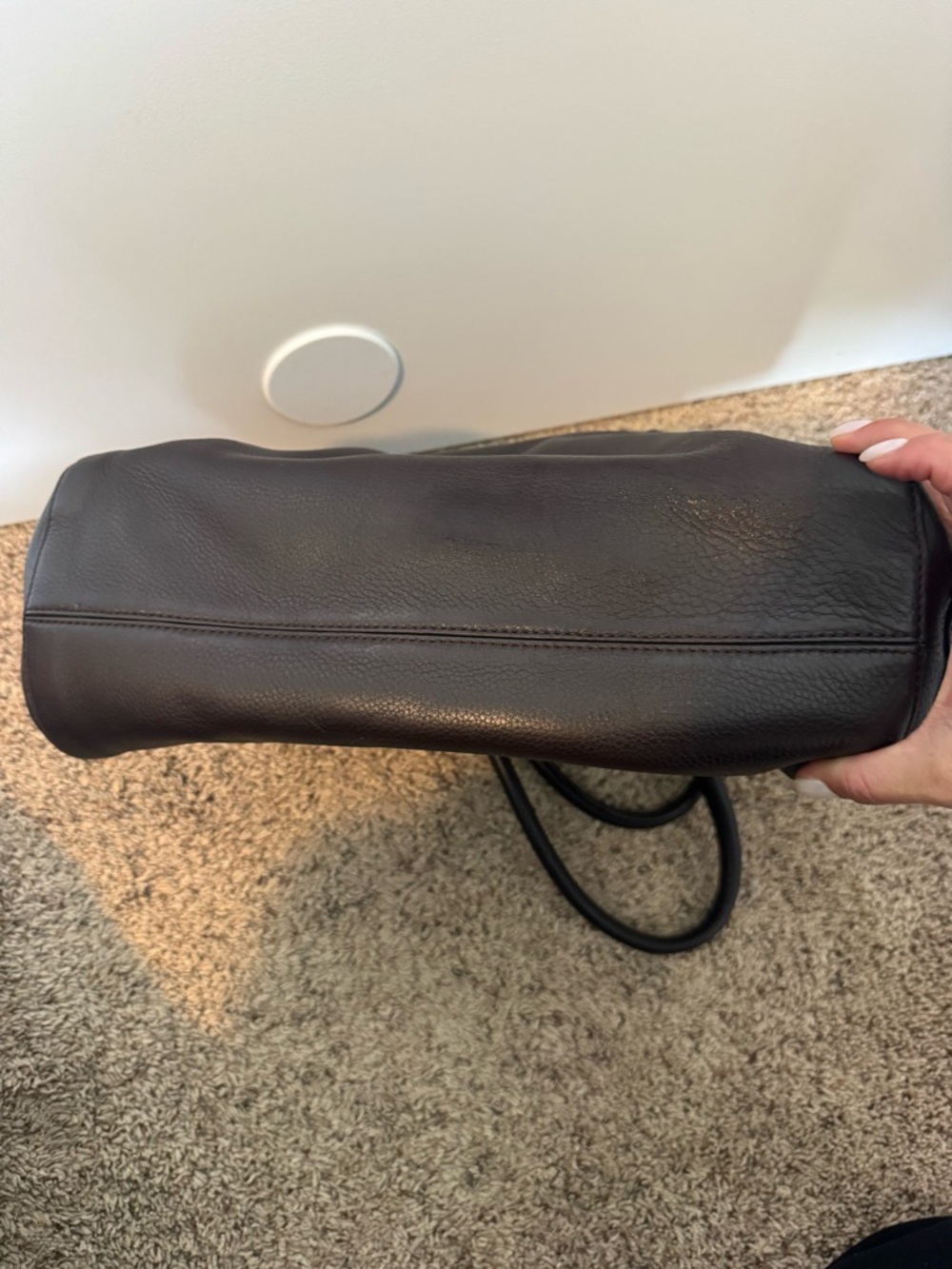 Classic Dark Brown Leather Tote Bag - Picture 7 of 9
